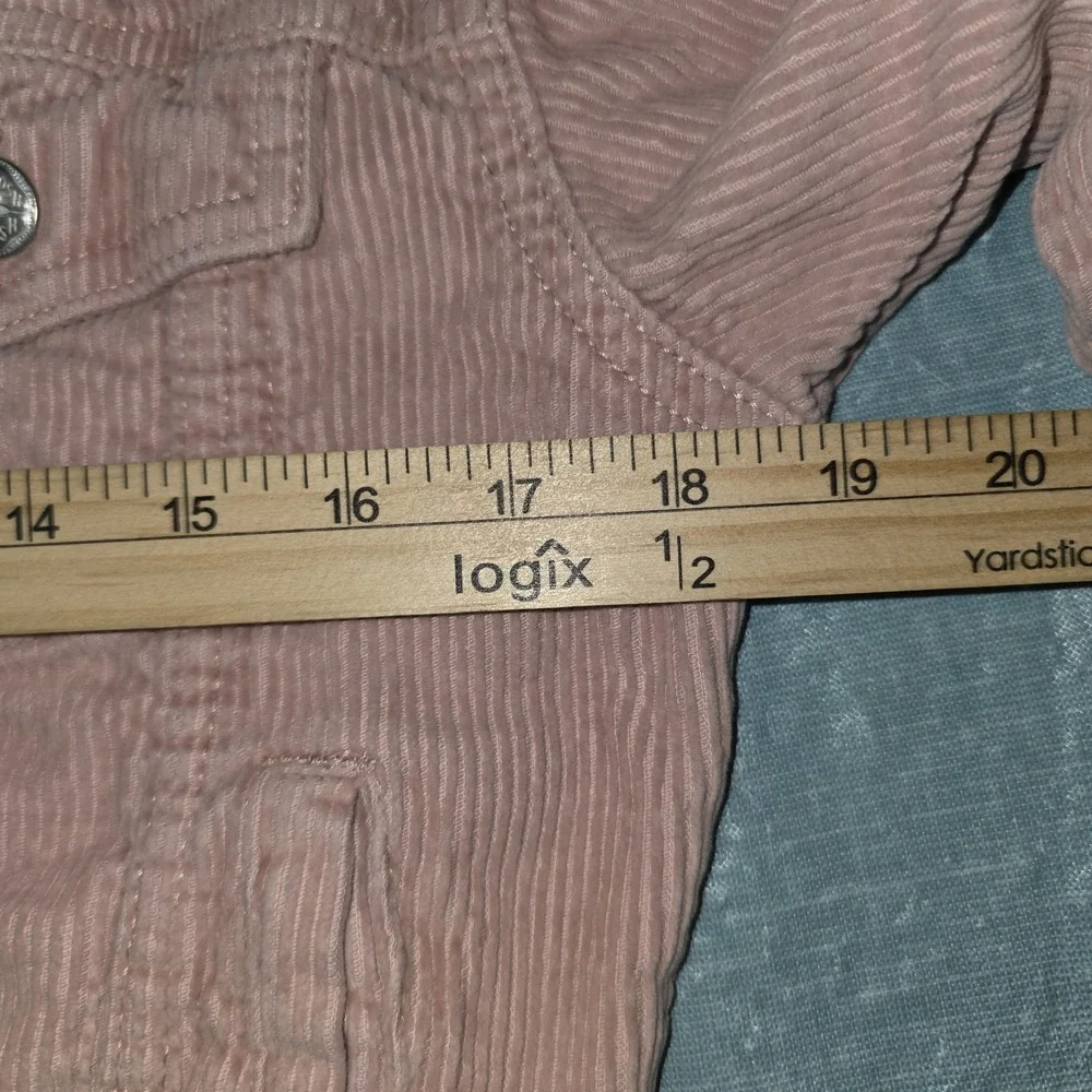 Oshkosh B'Gosh Pink Corduroy Jacket Oversized Cropped Snap Closure Kid's Size 10